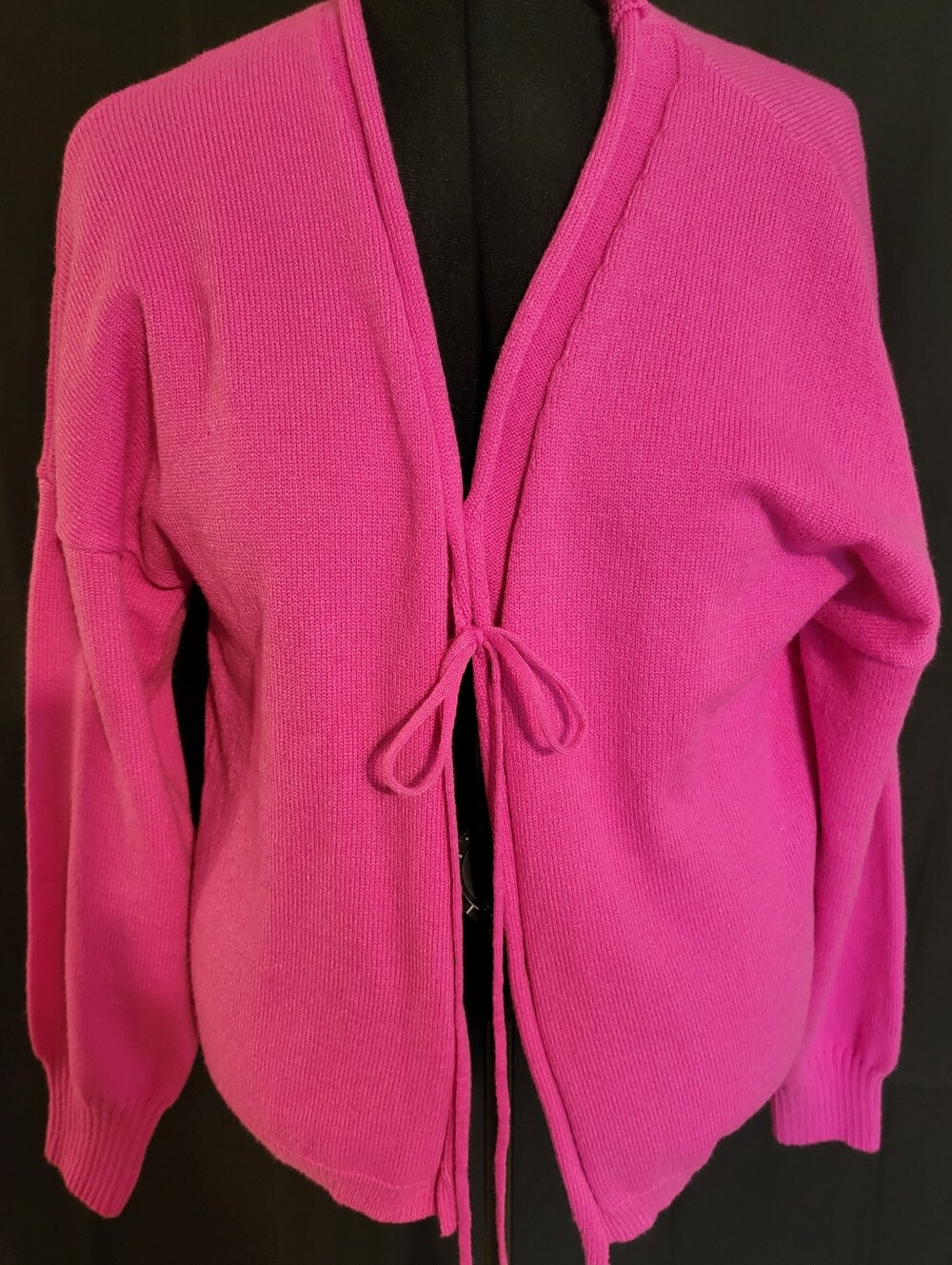 Pink Tie-Front Women's Sweater Cardigan